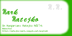 mark matejko business card
